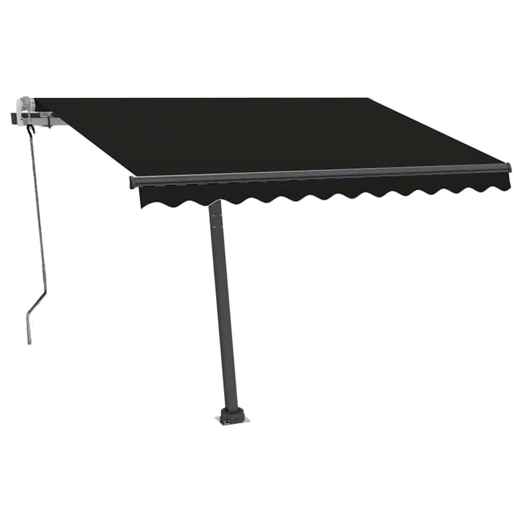 Toldo retrátil manual com LED 350x250 cm antracite