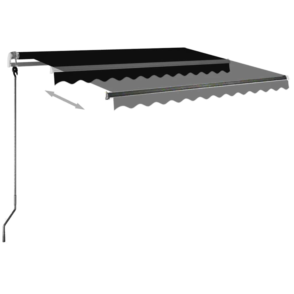 Toldo retrátil manual com LED 350x250 cm antracite