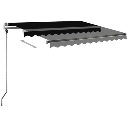 Toldo retrátil manual com LED 350x250 cm antracite