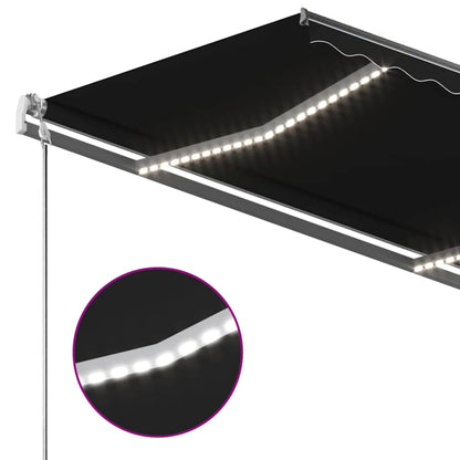 Toldo retrátil manual com LED 350x250 cm antracite