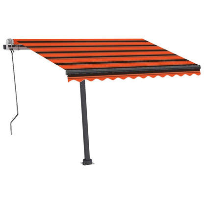 Toldo retrátil manual com LED 350x250 cm laranja e castanho