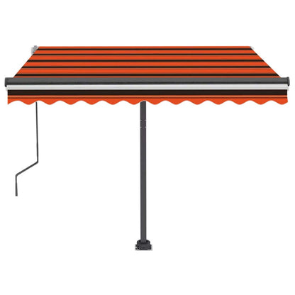 Toldo retrátil manual com LED 350x250 cm laranja e castanho