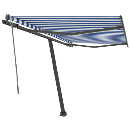 Toldo automático independente 350x250 cm azul e branco