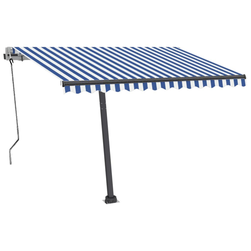 Toldo automático independente 350x250 cm azul e branco