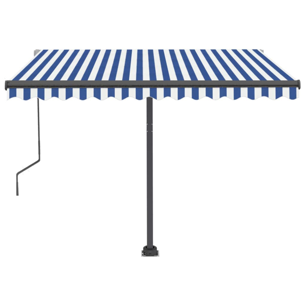 Toldo automático independente 350x250 cm azul e branco