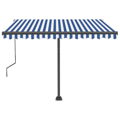 Toldo automático independente 350x250 cm azul e branco