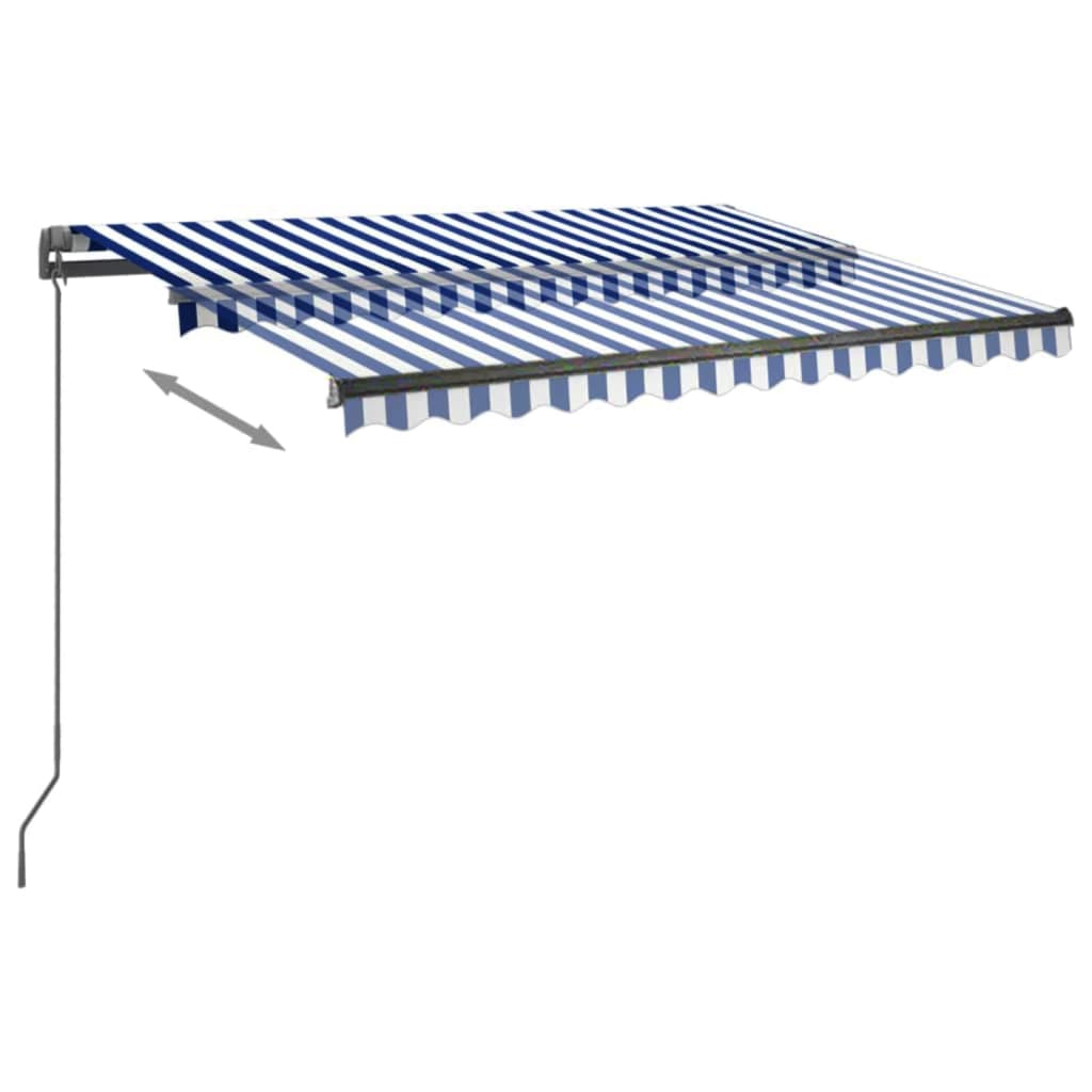 Toldo automático independente 350x250 cm azul e branco