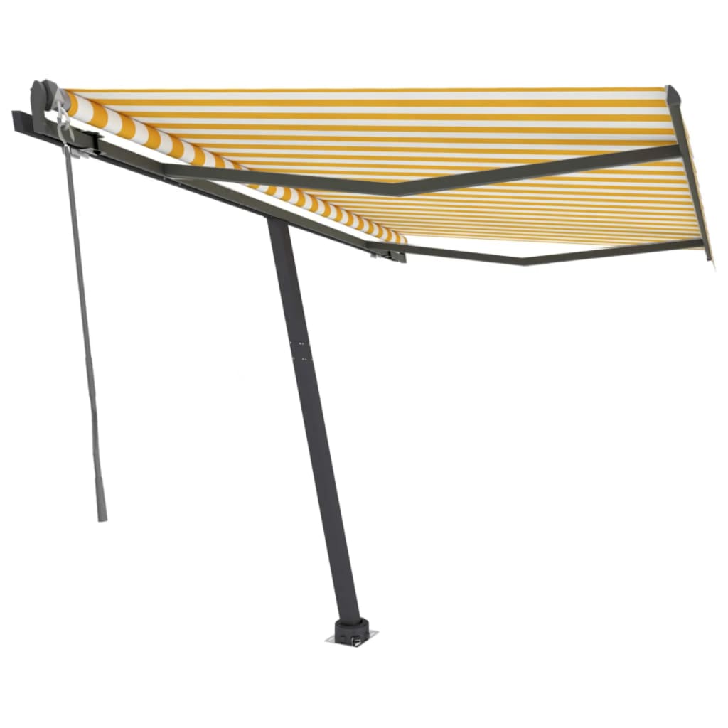 Toldo automático independente 350x250 cm amarelo e branco