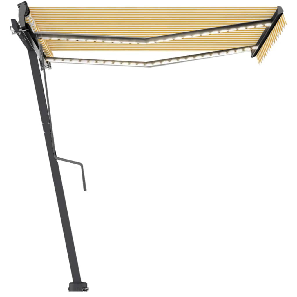 Toldo automático independente 350x250 cm amarelo e branco