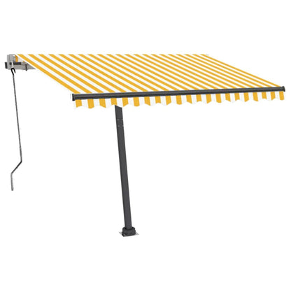 Toldo automático independente 350x250 cm amarelo e branco
