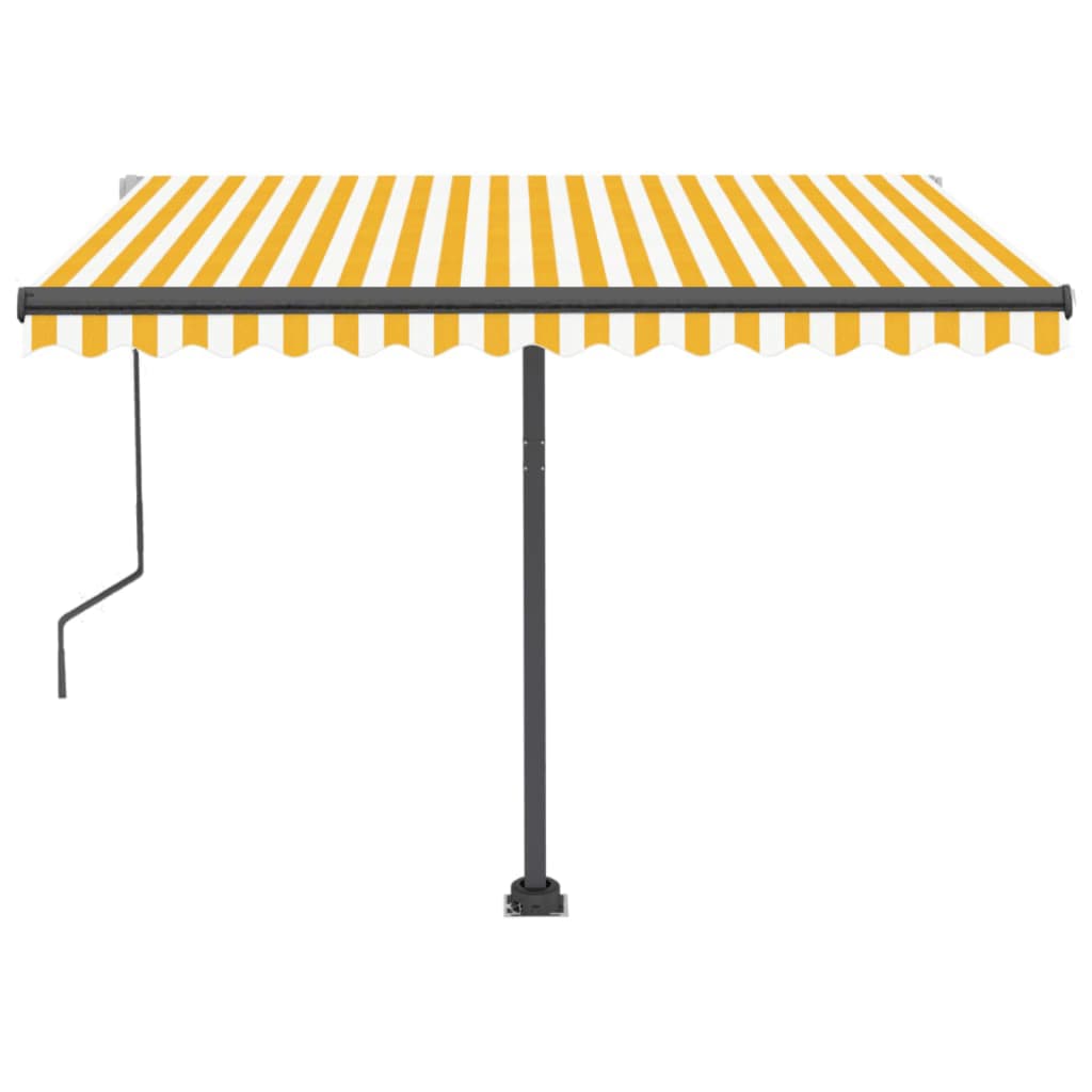 Toldo automático independente 350x250 cm amarelo e branco
