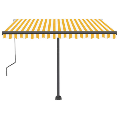 Toldo automático independente 350x250 cm amarelo e branco