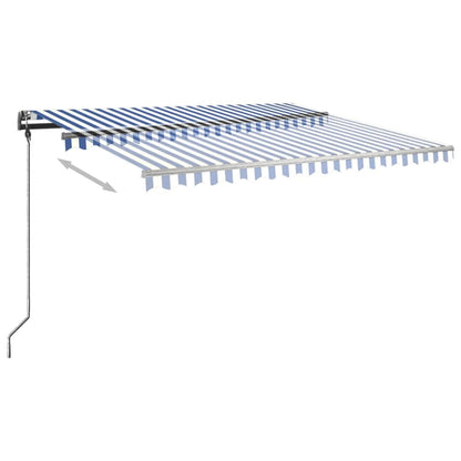 Toldo retrátil manual independente 400x300 cm azul e branco