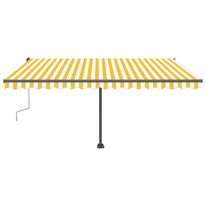 Toldo retrátil manual independente 400x300 cm amarelo e branco