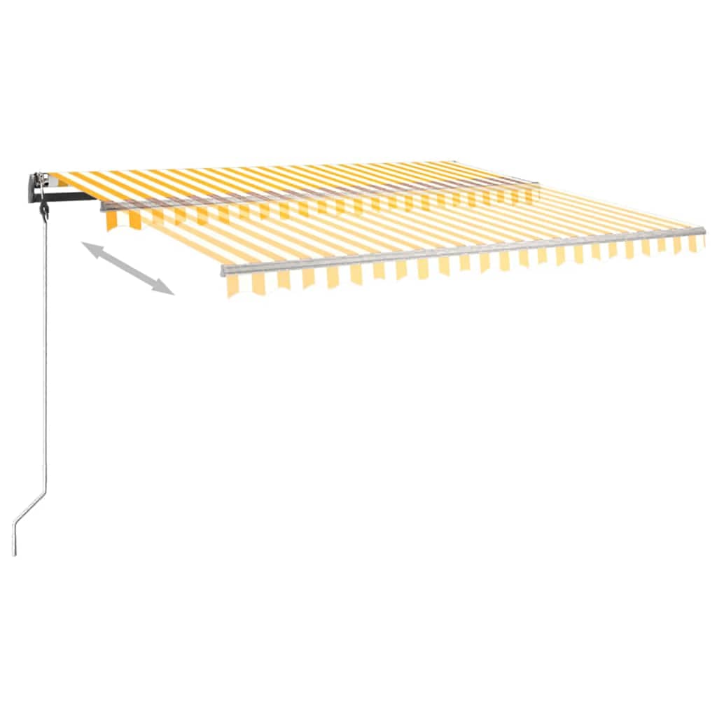 Toldo retrátil manual independente 400x300 cm amarelo e branco