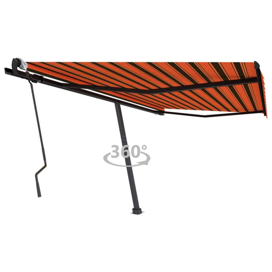 Toldo retrátil manual independente 400x300cm laranja e castanho
