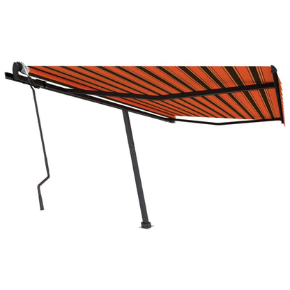 Toldo retrátil manual independente 400x300cm laranja e castanho