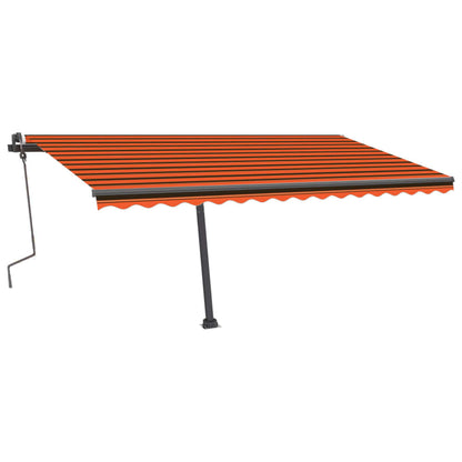 Toldo retrátil manual independente 400x300cm laranja e castanho