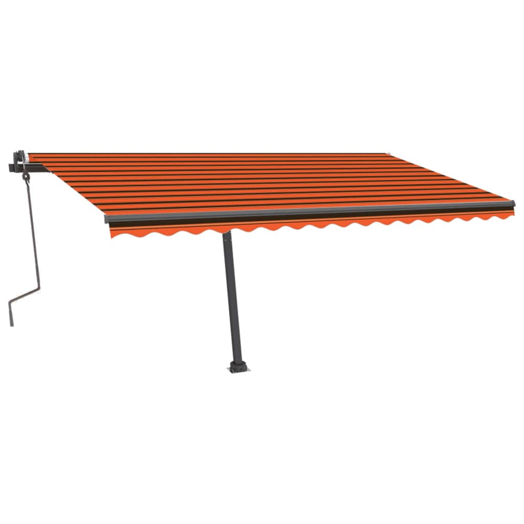 Toldo retrátil manual com LED 400x300 cm laranja e castanho