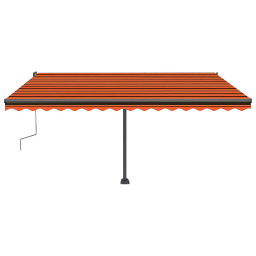 Toldo retrátil manual com LED 400x300 cm laranja e castanho