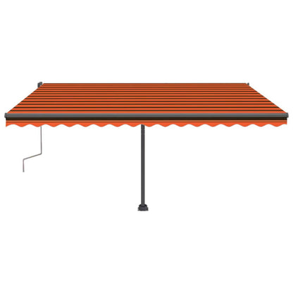 Toldo retrátil manual com LED 400x300 cm laranja e castanho