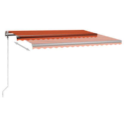 Toldo retrátil manual com LED 400x300 cm laranja e castanho