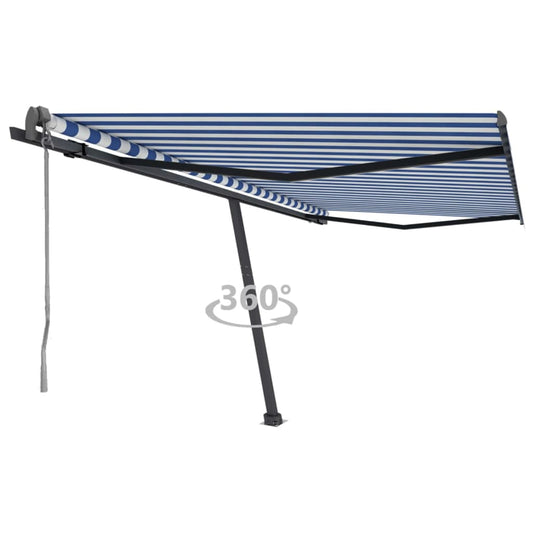 Toldo automático independente 400x300 cm azul e branco