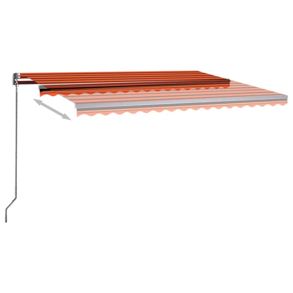 Toldo automático independente 400x300 cm laranja e castanho
