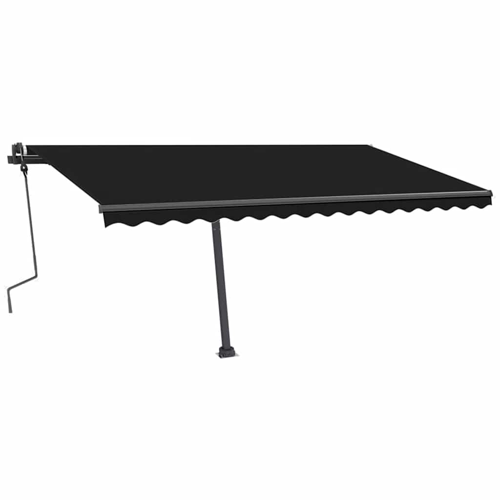 Toldo retrátil manual c/ LED 450x300 cm antracite