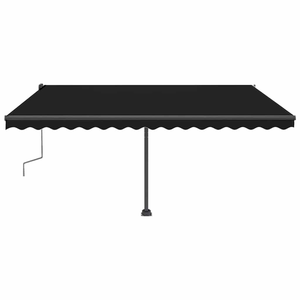 Toldo retrátil manual c/ LED 450x300 cm antracite