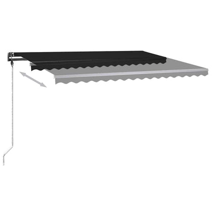 Toldo retrátil manual c/ LED 450x300 cm antracite
