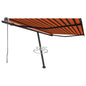Toldo automático independente 450x300 cm laranja e castanho
