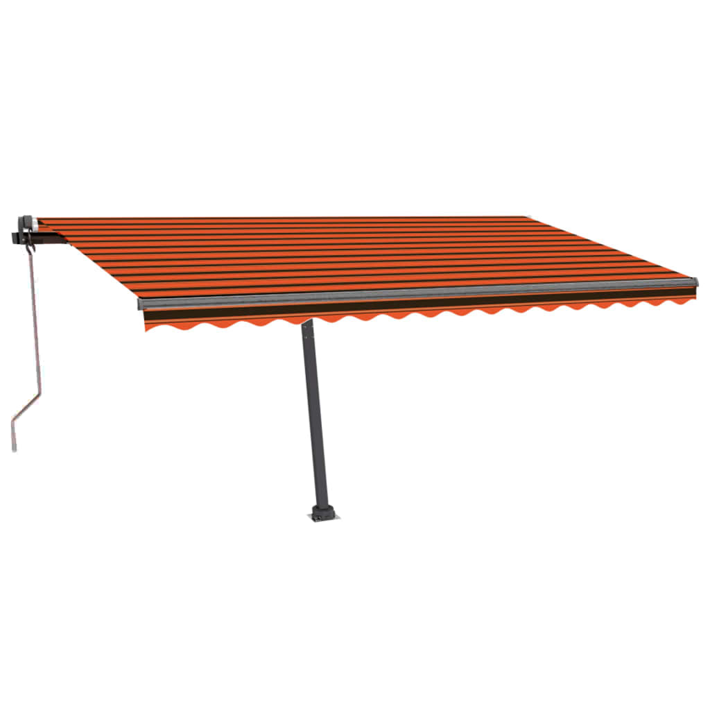 Toldo automático independente 450x300 cm laranja e castanho