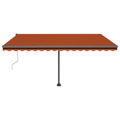 Toldo automático independente 450x300 cm laranja e castanho