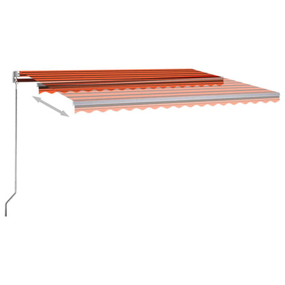 Toldo automático independente 450x300 cm laranja e castanho