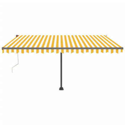 Toldo autom. LED e sensor de vento 450x300 cm amarelo/branco