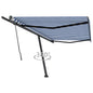 Toldo retrátil manual independente 500x300 cm azul e branco