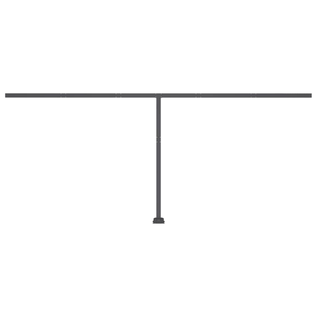 Toldo retrátil manual com LED 500x300 cm azul e branco