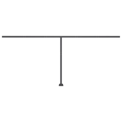 Toldo retrátil manual com LED 500x300 cm azul e branco