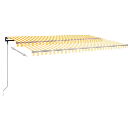 Toldo retrátil manual com LED 500x300 cm amarelo e branco