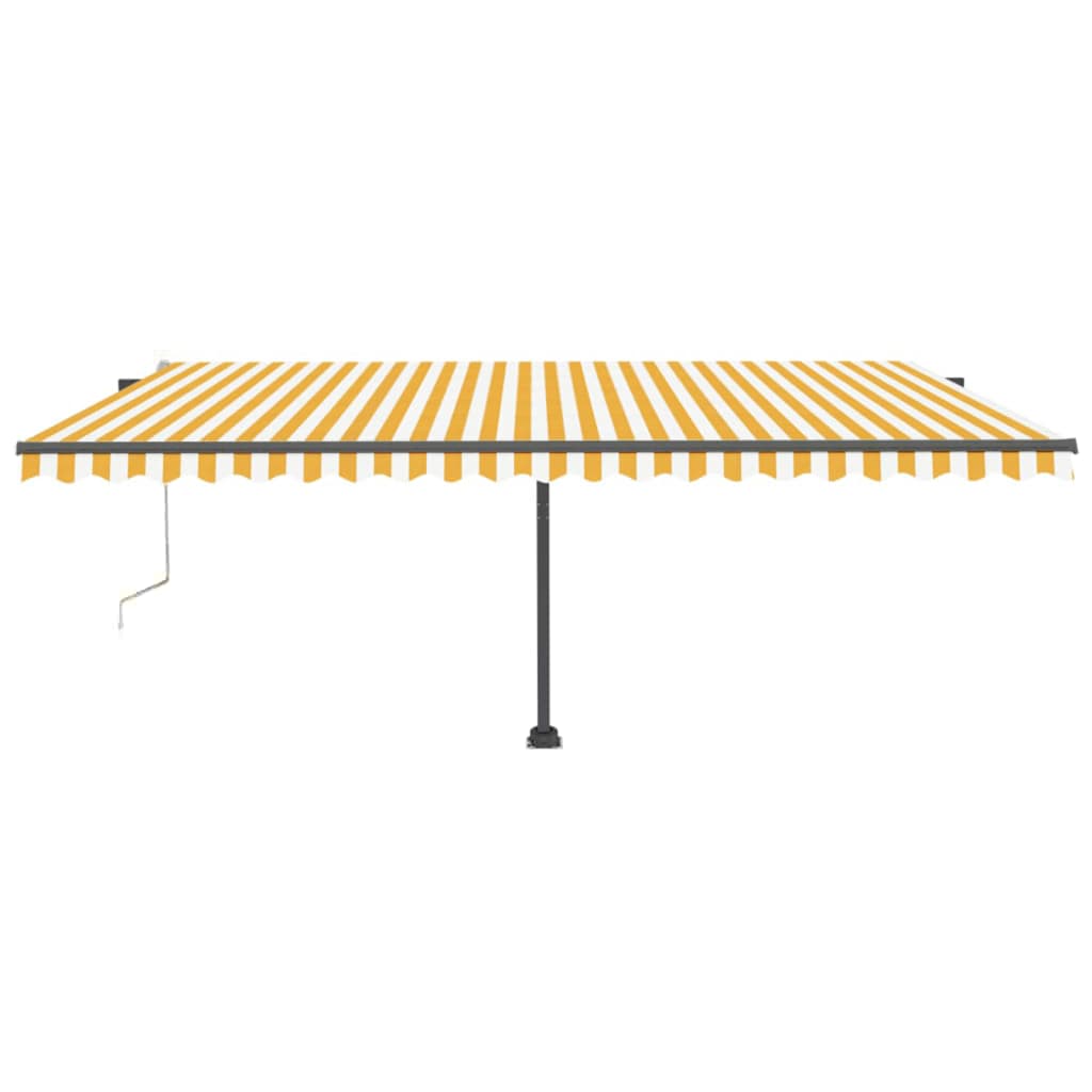 Toldo automático independente 500x300 cm amarelo e branco