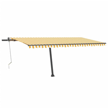 Toldo autom. LED e sensor de vento 500x300 cm amarelo/branco