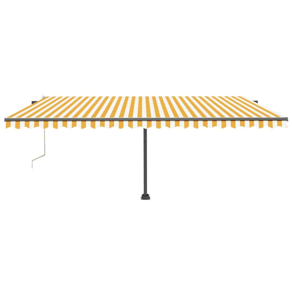 Toldo autom. LED e sensor de vento 500x300 cm amarelo/branco