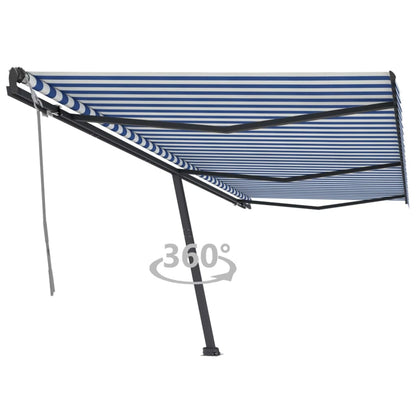 Toldo retrátil manual independente 600x300 cm azul e branco