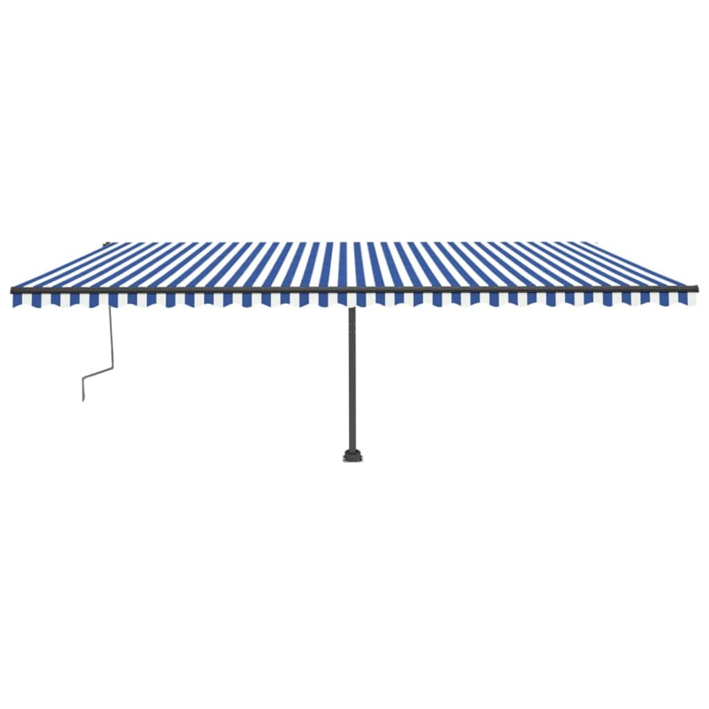 Toldo retrátil manual independente 600x300 cm azul e branco