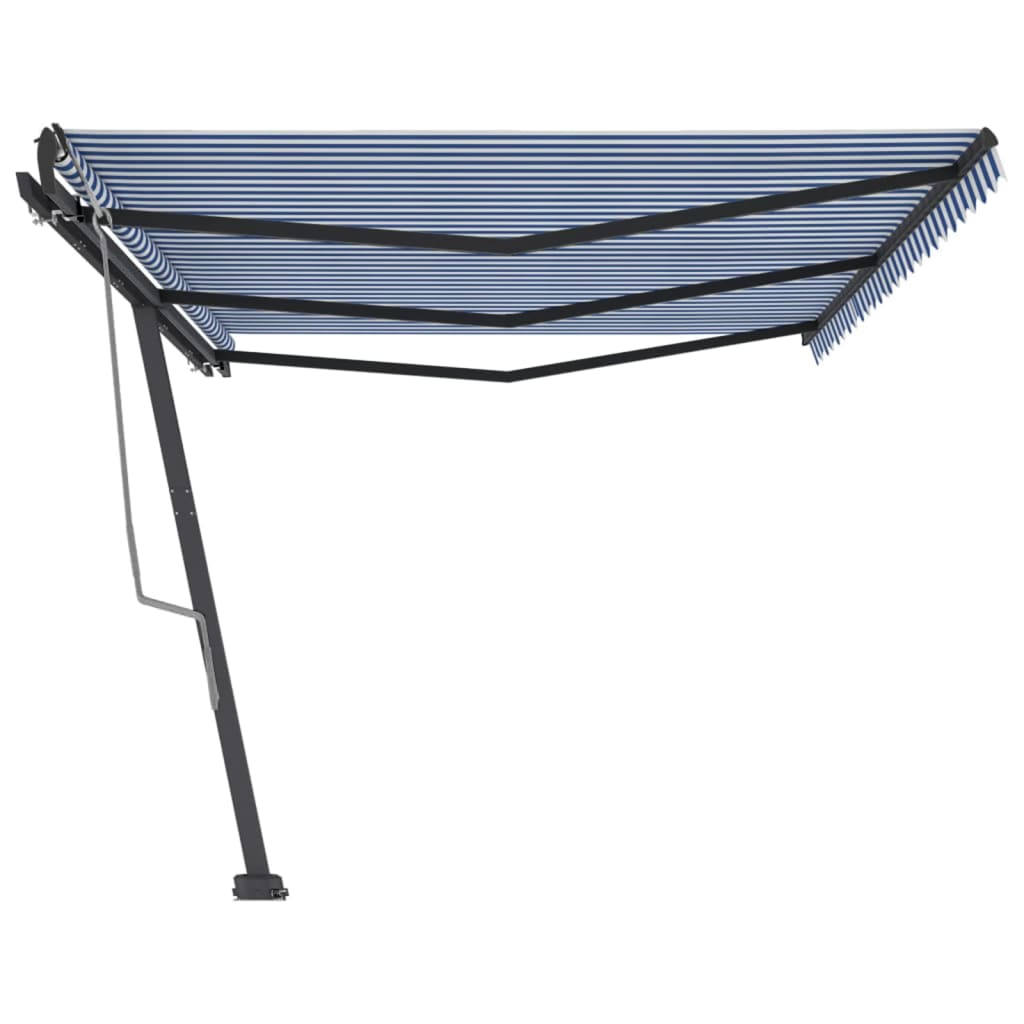 Toldo retrátil manual independente 600x300 cm azul e branco