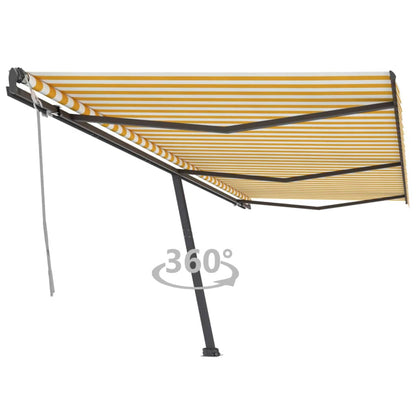 Toldo retrátil manual independente 600x300 cm amarelo e branco