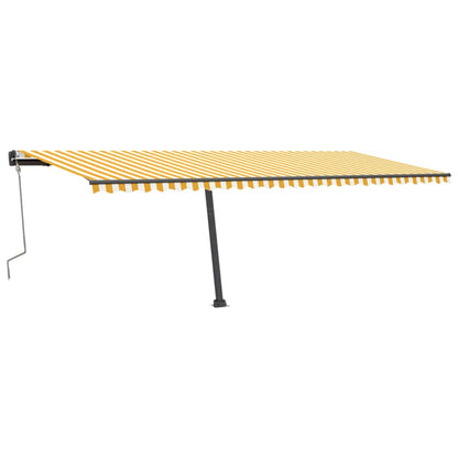 Toldo retrátil manual independente 600x300 cm amarelo e branco