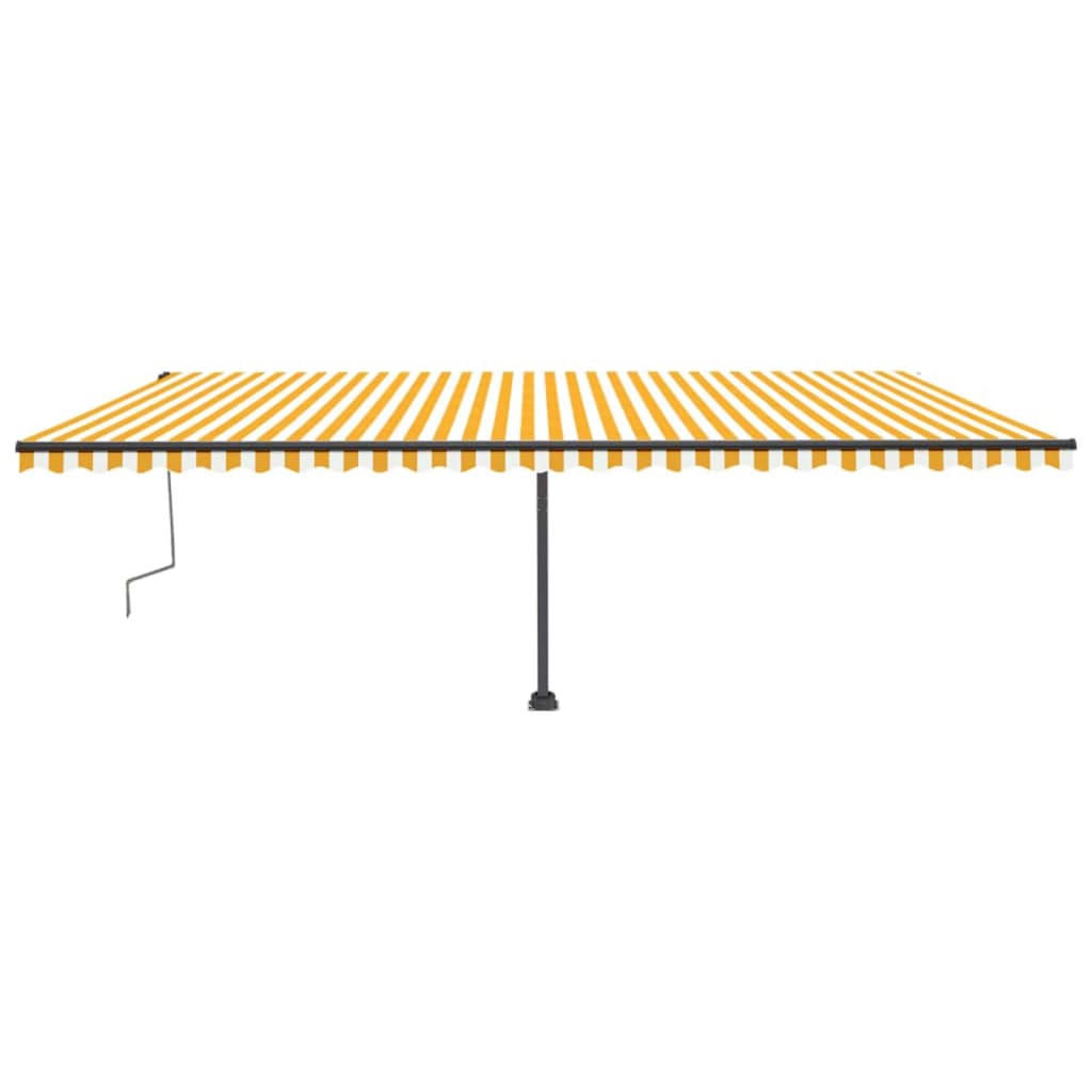 Toldo retrátil manual independente 600x300 cm amarelo e branco