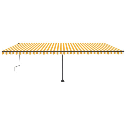 Toldo retrátil manual independente 600x300 cm amarelo e branco